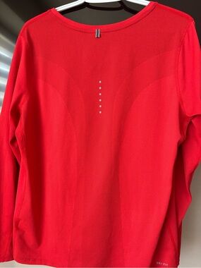 Nike Long Sleeve Dri-FIT Mesh Back Top - burnt orange